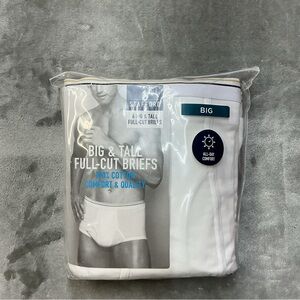 Vintage stafford 6 Big & Tall Full Cut Briefs mens 100% Cotton Size 50 white